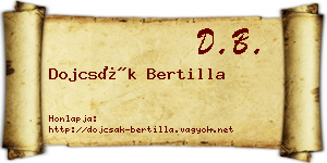 Dojcsák Bertilla névjegykártya